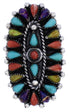 Multicolor Sterling Silver Needlepoint Ring Size 6-3/4 YX35249